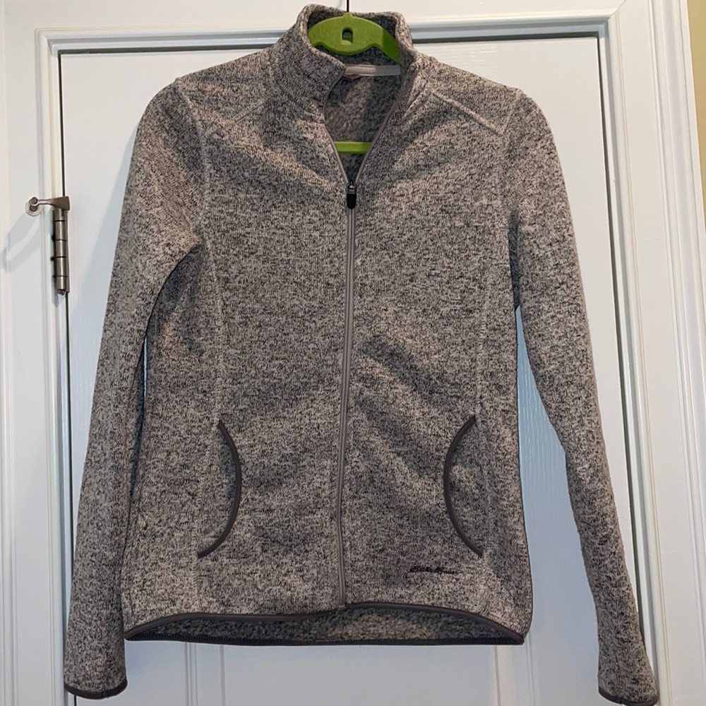 Eddie Bauer Heather Grey Zip Up Jacket